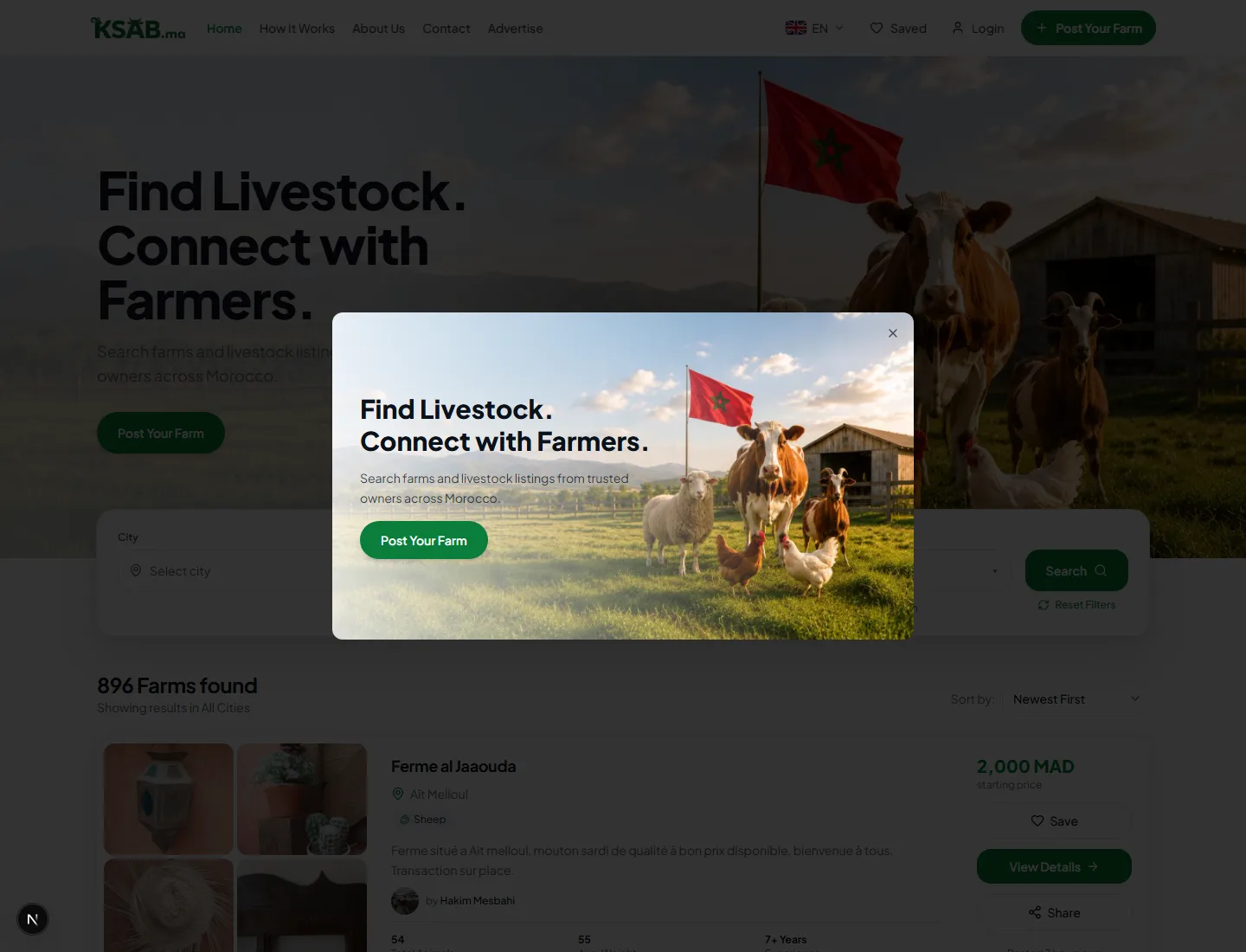 Welcome popup