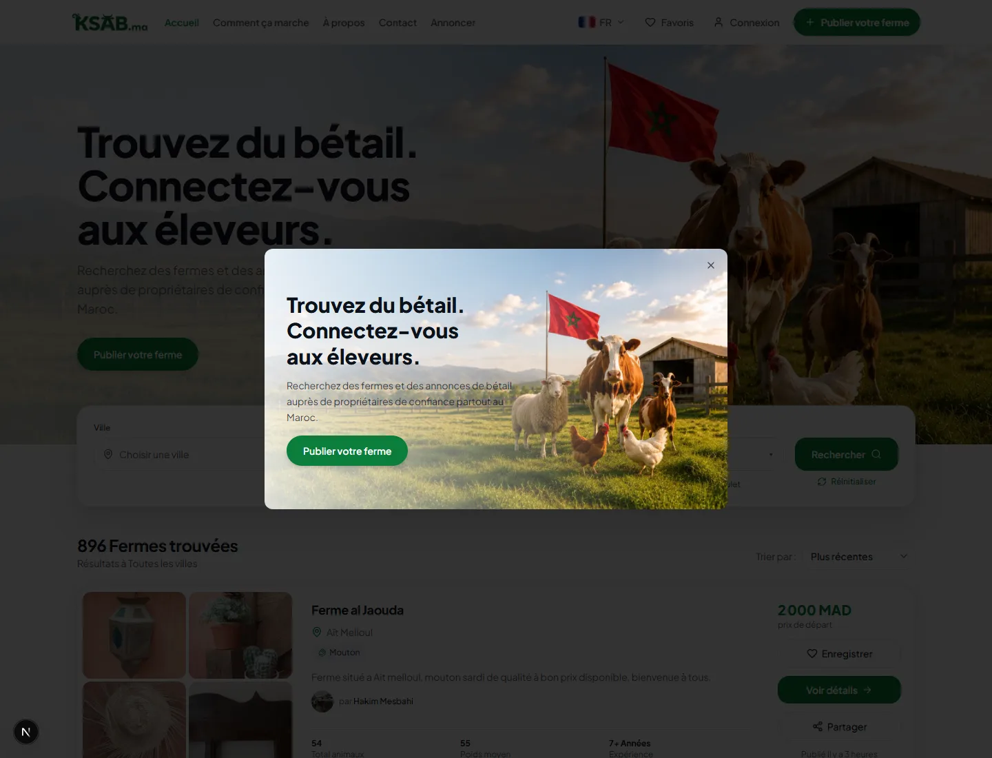 Fenêtre de bienvenue